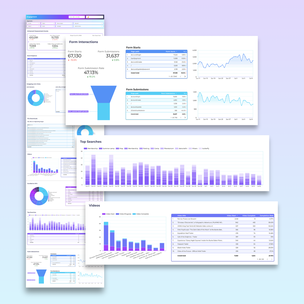 Advanced Google Analytics Ecommerce Looker Studio Dashboard - Queen Bee Digital Data Viz
