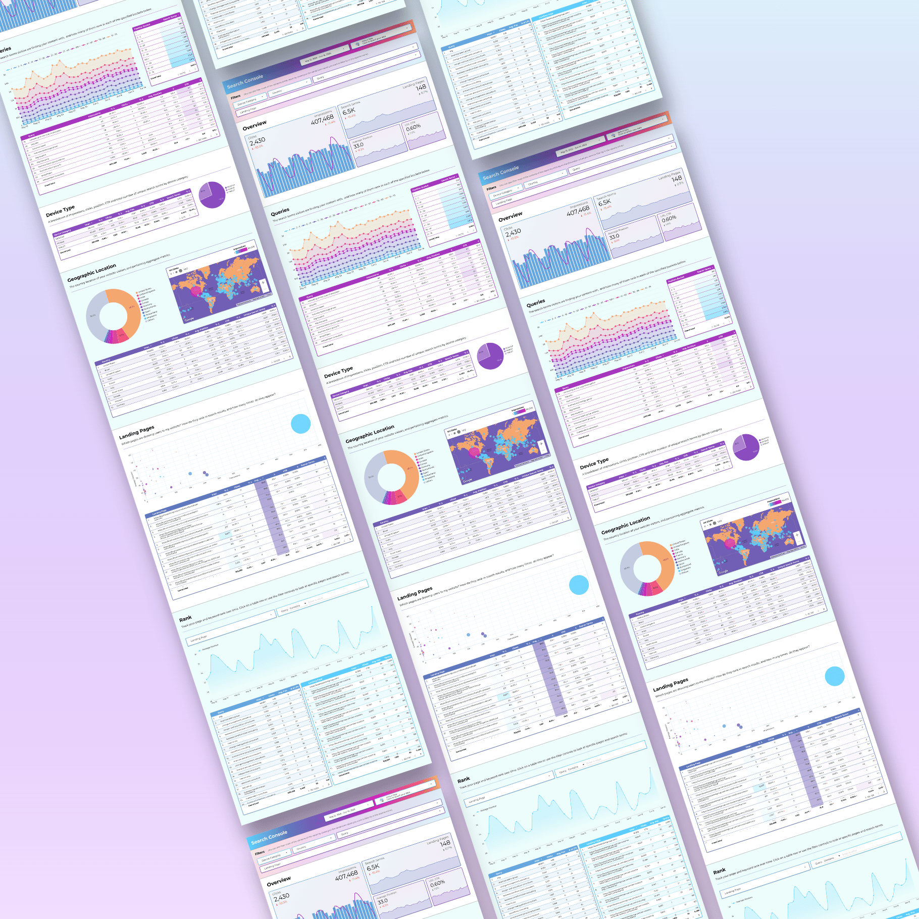Google Search Console Looker Studio Dashboard - Queen Bee Digital Data Viz