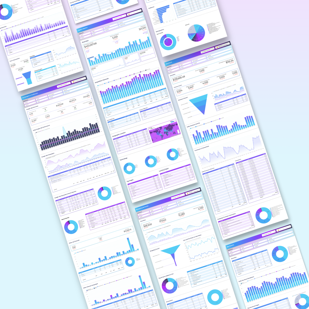 Advanced Google Analytics Ecommerce Looker Studio Dashboard - Queen Bee Digital Data Viz